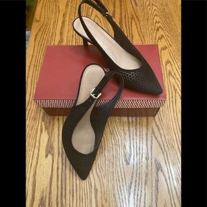 Dressbarn Black slingback heels. Size 7.5 Wide